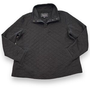 Modern Canvas Size XL Mock Neck 4 Snap Closure Long Sleeve Quilted Sweatshirt